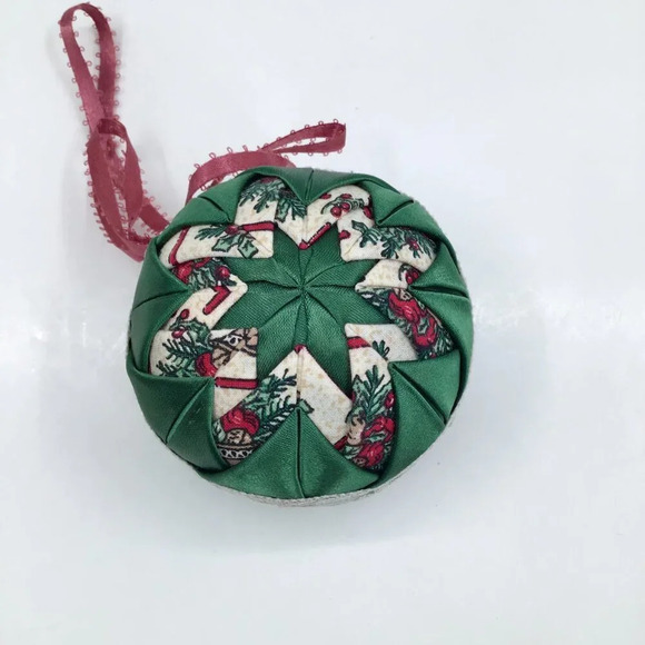 Handmade VTG Quilted Christmas Ornaments Red Green Star Cottagecore Farmhouse - Picture 4 of 10
